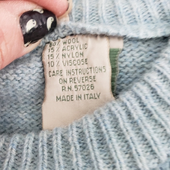Vintage Sears Classics Wool Blend Sweater Mens M Unisex Light Blue VGUC - Picture 4 of 12